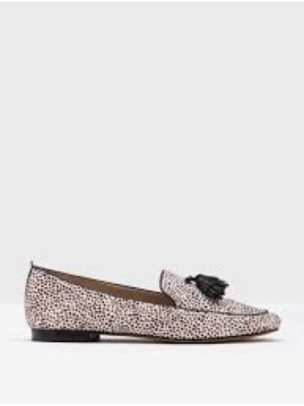 Boden “Ines” Women's Tassel Loafer in White Speckle